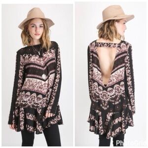 Free People Smooth Talker V Back Tunic Size Small